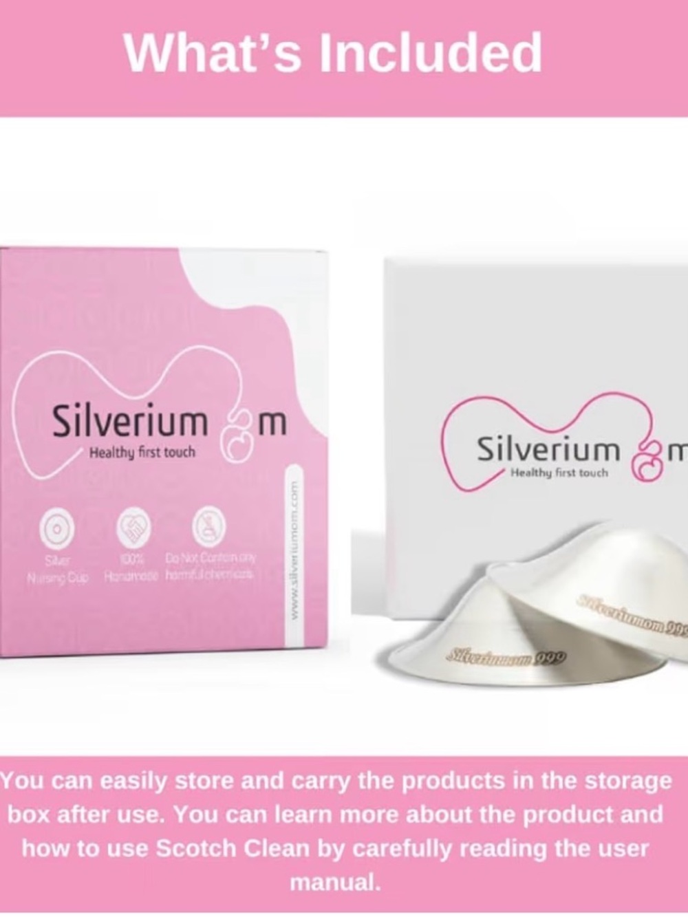 Silveriumom The Original Silver Nursing Cups - Nipple Shields for Nursing XL - Picture 4 of 9
